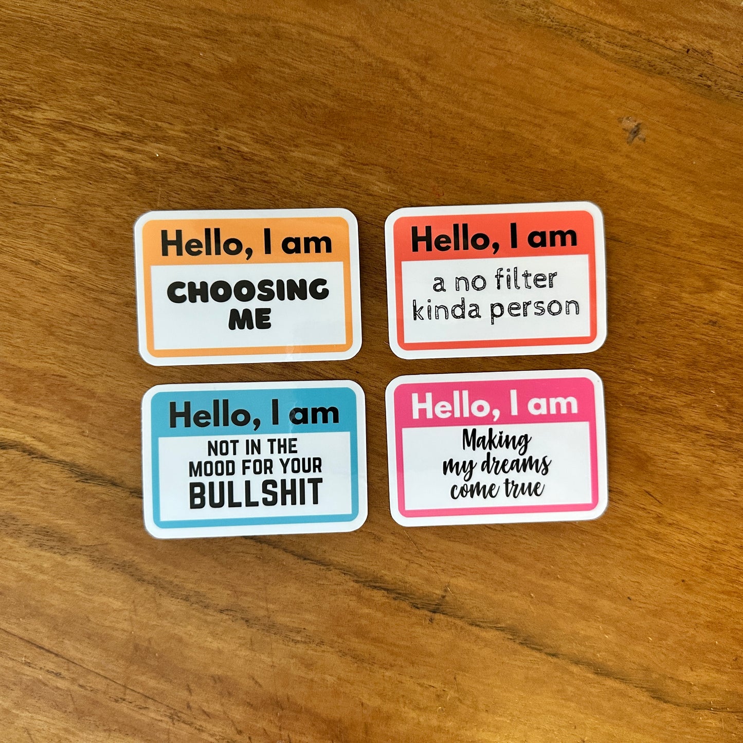 "Hello, I Am" Bundle, Relatable Intro Stickers or Magnets