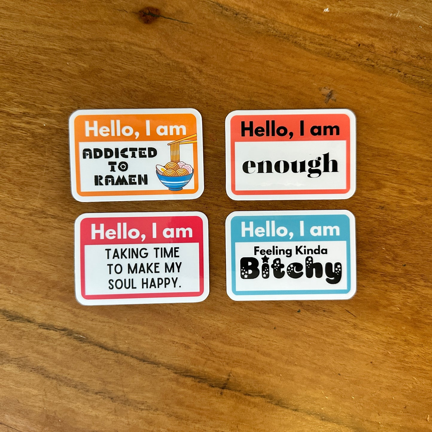 "Hello, I Am" Bundle, Relatable Intro Stickers or Magnets