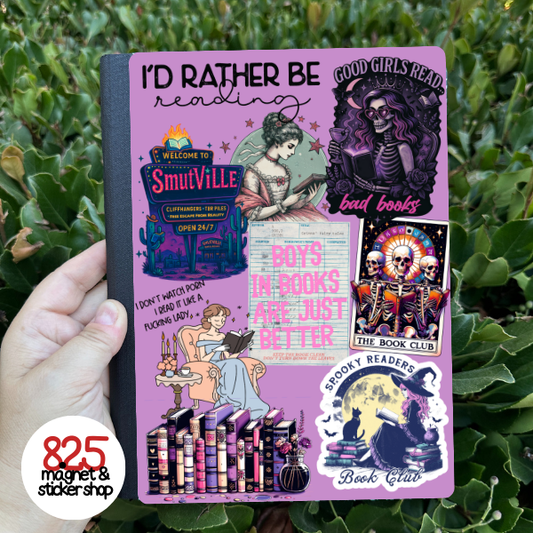 Purple Spicy Book Collage Sticker for Notebooks