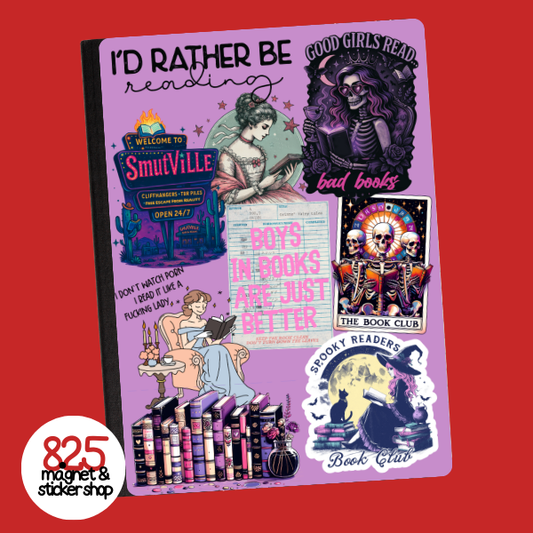Purple Spicy Book Collage Sticker for Notebooks