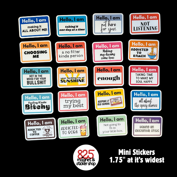 "Hello, I Am" Nametag Mini Sticker Bundle