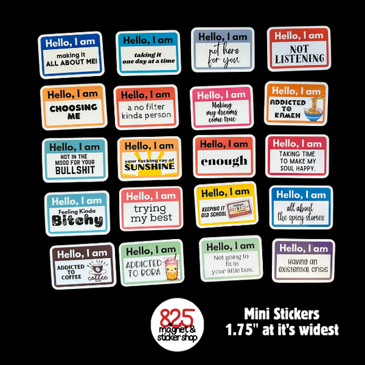 "Hello, I Am" Nametag Mini Sticker Bundle