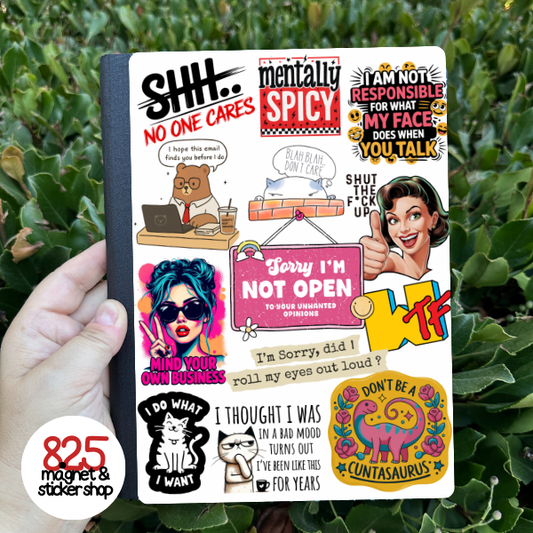 Sarcasm Collage Sticker for Notebooks