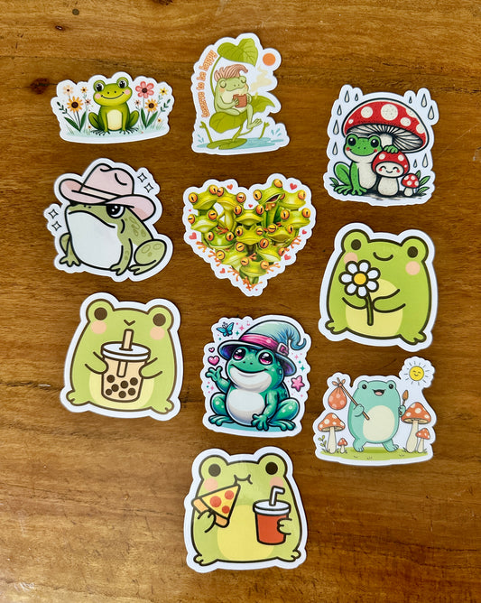 Cottagecore Frog Stickers