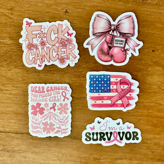 Breast Cancer Awareness Mini Sticker Pack | Fight, Hope, & Survivor