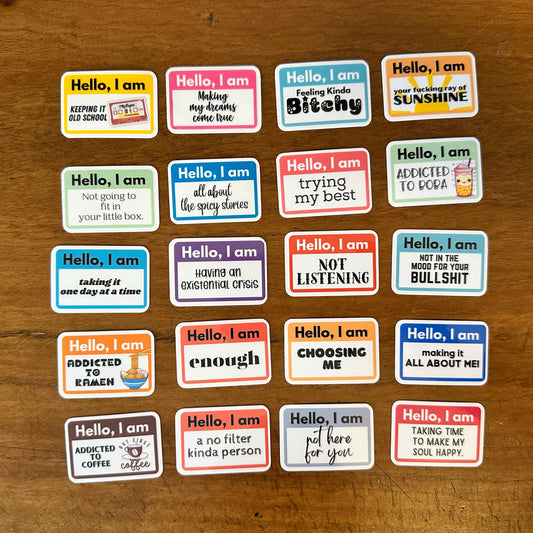 "Hello, I Am" Nametag Mini Sticker Bundle