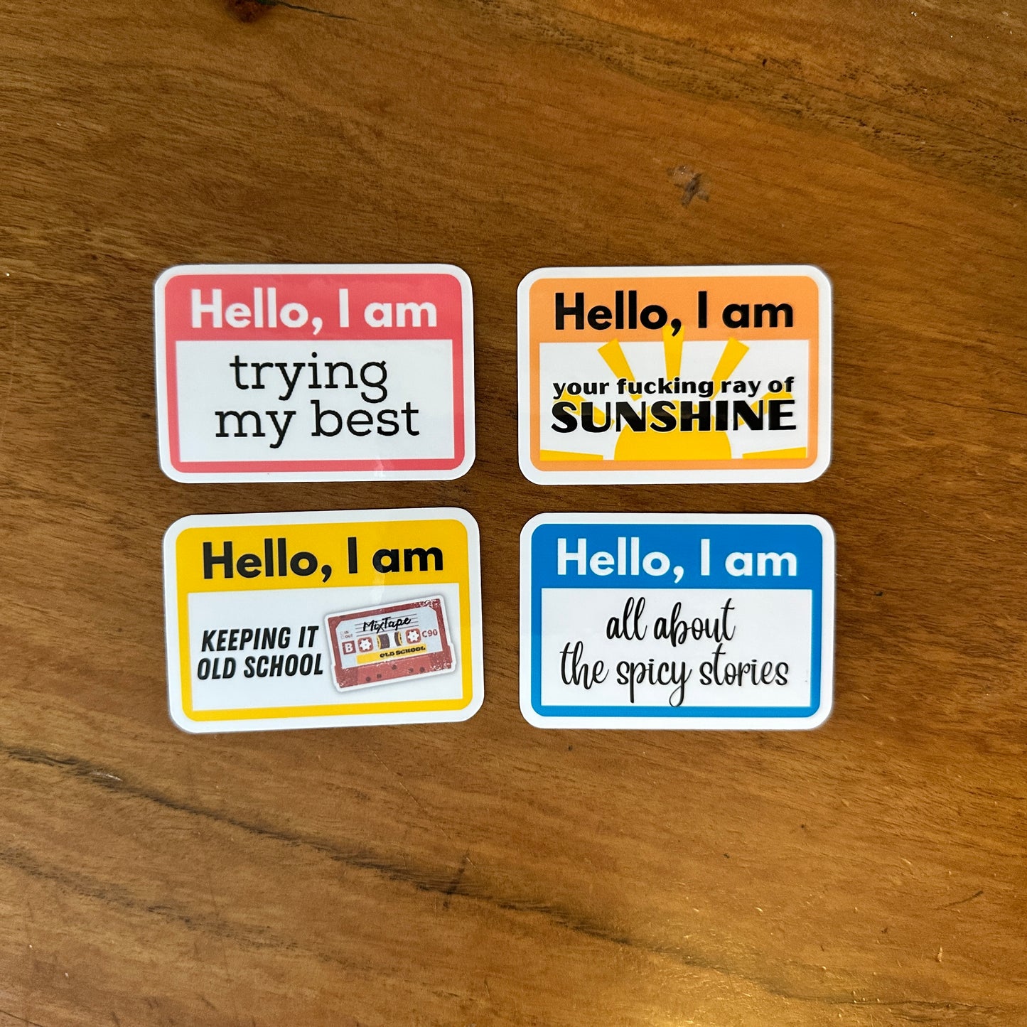 "Hello, I Am" Bundle, Relatable Intro Stickers or Magnets