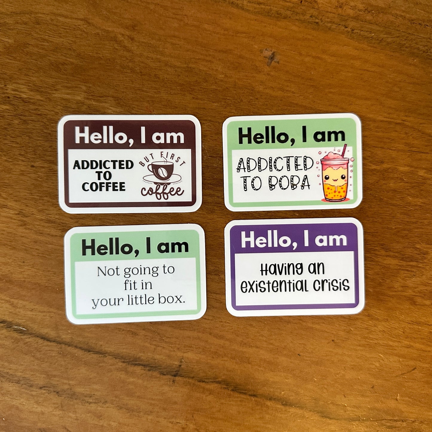 "Hello, I Am" Bundle, Relatable Intro Stickers or Magnets